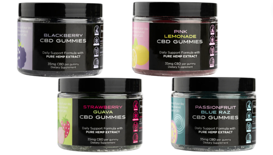 35mg of CBD per gummy Pure CBD Gummies 30 Count (30 total servings) Total CBD Gummies 1000mg per container 10 Calories per Serving 3g Carbohydrate per Serving 3g Total Sugars Per Serving