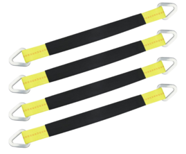 XSTRAP STANDARD 4 Pack of 24 x 2" Axle Strap with Protective Sleeve and D-Ring for Securing Car Transport, Axle Tie Down Straps - 3333 Lb. Capacity 10,000 Breaking Strength