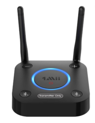 0002 1Mii B06TX Bluetooth 5.2 Transmitter for TV to Wireless Headphone/Speaker, Bluetooth Adapter for TV w/Volume Control, AUX/RCA/Optical/Coaxial Audio Inputs, Plug n Play, aptX Low Latency & HD