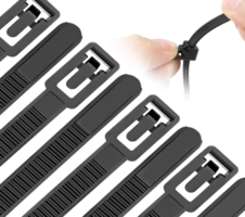 Reusable Zip Ties 12 Inch Heavy Duty Outdoor UV Resistant 100 Pack