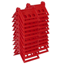 Mytee Products (20 Pack) V Shaped Board 4" Red Plastic Corner Edge Protectors for Cargo Loads | Tie Down Strap Guard for Winch, Ratchet Straps on Flatbed Trailers | V-Style Tie Downs Edge Protectors
