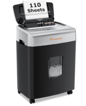Bonsaii Office Paper Shredder, 110-Sheet Autofeed Heavy Duty Paper Shredder, 30 Minutes Micro Cut Home Office Shredders with 4 Casters, P-4 Security Level&6.1 Gallon Large Bin