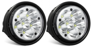 Partsam 2pcs Led Fog Lights Headlights Lamps A06-32497000 Heavy Duty Fog Light Replacement for Freightliner Columbia 2004-2008 Clear Lens White Light w Plug 10-30V