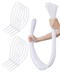 48 Inch White Large Zip Ties Long Cable Ties Heavy Duty Zip Ties Strong Wire Ties Extra Long Tie Wraps for Indoor Outdoor Use 100 pcs
