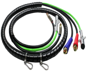 0009 Vitonsbay 15ft 3 in 1 ABS & Power Air Line Hose Wrap 7 Way Electrical Cable with handle grip