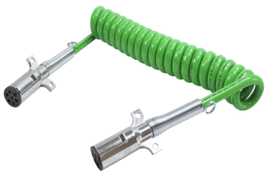 0010 Vitonsbay 15 fr 7 way coiled ABS heavy duty green power cable