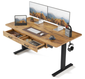 0012 motorized office desk with drawer