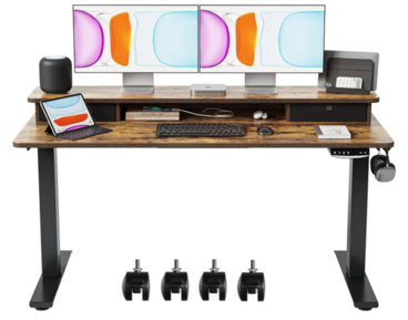 0013 motorized office desk with optional casters