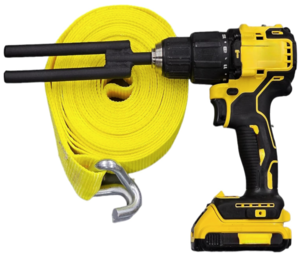 Ratchet Strap Wrapper, Winder, Roller, Power Tool Drill Attachment, Accessory Drillbit Cargo Tiedown Rapper for Turcks & Trailers