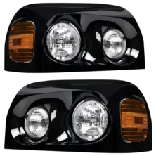 Avsty Headlights Assembly for Freightliner Century 2004 2005 2006 2007 2008 2009 2010 2011 2012 2013 2014 2015 Headlamp(Black)