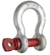 Crosby 1018516 Carbon Steel G-209 Screw Pin Anchor Shackle, Galvanized, 6-1/2 Ton Working Load Limit, 7/8" Size