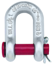 Crosby 1018963 Carbon Steel S-215 Round Pin Chain Shackle, Self-Colored, 6-1/2 Ton Working Load Limit, 7/8" Size