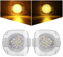 Partsam Pair 19 Amber LED Front Turn Signal Lights Corner Lamps Clear Lens Replacement for Freightliner Century Class 1996-2010, Driver Side and Passenger Side