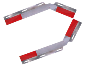 0029 ASTAMOTOR 2 pcs 24 X 3 angled aluminum mud flap reflectors