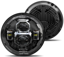 HWSTAR 7 Inch LED Headlights, Black Base Chrome Trim, Uniform Light, No Blind Area, DOT SAE Approved, 10000lm/7000lm High/Low Beam, Sturdy 4.63 lb/pair, IP67 Waterproof