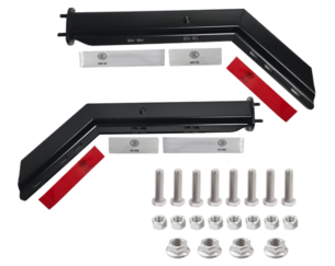 0030 FUTAIHE Black Angled Spring Loaded Mud Flap Hanger Set