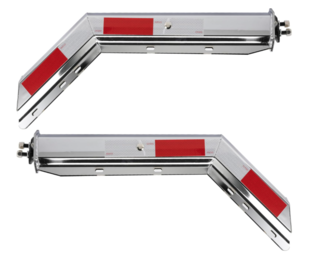 0031 chrome angled spring loaded mud flap hanger set