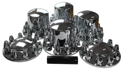0037 JIUXI ABS Chrome Plastic Complete Axle cover Kits with 33mm thread-on ut covers