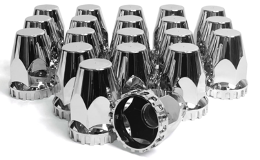 0040 GRANDROAD AUTO 20 Pack Flat Top Lug Nut Covers, 33mm by 2-34 Thread On Chrome Nut Cover Caps