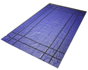 Mytee Products 16' x 18' Flatbed Trailer 14 Oz Lightweight Steel Tarp with 4 FT Drop - Heavy Duty Blue Vinyl Waterproof Tarp
