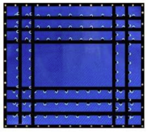 Mytee Products 24' x 18' Flatbed Truck 14 Oz Superlight Steel Tarp with 8 FT Drop - Blue Heavy Duty Vinyl Waterproof Tarp