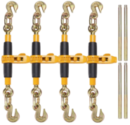 VEVOR 3/8-1/2 Ratchet Chain Binder 12000 lbs G80 Hook Detachable Anti-Skid Handle Heavy Duty Load Binder, Tie Down Hauling Chain Binders for Flatbed Truck Trailer, Black & Yellow
