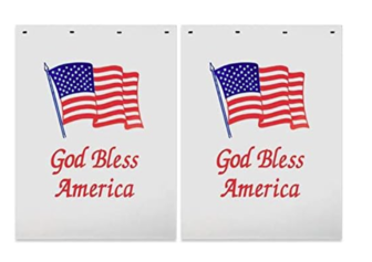 2 pcs DENCO God Bless America 24 x 30 black heavy duty mud flaps