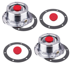 0022 CheeMuii 2 PCS 343-4009 Aluminum Hubcaps for Trailer Axle with Extra 2 PCS Rubber Plugs and Gaskets Replaces Stemco 343-4009