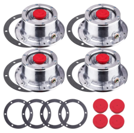 0024 CheeMuii 343-4009 Trailer Hub Cap 4 PCS 3434009 Aluminum Hubcaps for Trailer Axle with Extra 4 PCS Rubber Plugs and Gaskets Replaces Stemco 343-4009