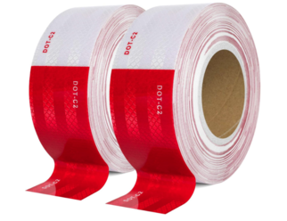SEVEN SPARTA DOT-C2 Reflective Safety Tape 2 Inch x 200 Feet Red/White Conspicuity Tape for Vehicles, Trailers, Boats, Signs (200 FT)
