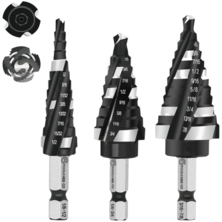 GMTOOLS M35 Four Spiral Flute Cobalt Step Drill Bit Set