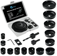 GMTOOLS Hole Saw Set, 19Pcs Hole Saw Kit