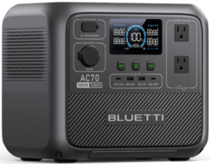 BLUETTI Portable Power Station AC70, 768Wh LiFePO4 Battery Backup w/ 2 1000W AC Outlets (Power Lifting 2000W), 100W Type-C, Solar Generator for Road Trip, Off-grid, Power Outage (Solar Panel Optional)