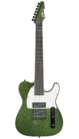 ESP LTD SCT-607 Baritone Signature Series Stephen Carpenter Electric Guitar with Case, Green Sparkle