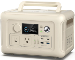 ALLPOWERS R600 BEIGE 299Wh 600W Portable Power Station, LiFePO4 Battery Backup with UPS Function, 1 Hour to Full 400W Input, MPPT Solar Generator for Outdoor Camping, RVs, Home Use