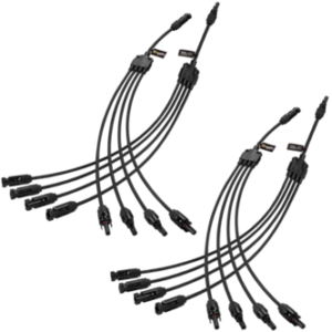 BougeRV Solar Y Branch Connectors Extra Long Solar Panel Parallel Connectors 1 to 4 Solar Cable Wire Plug Tool Kit (2 Pairs/M/FFFF and F/MMMM)