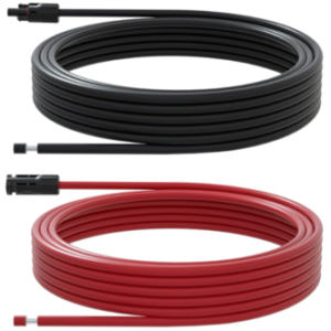 ECO-WORTHY 10FT 10AWG Solar Extension Cable with Female and Male Connector Solar Panel Wire Adaptor for Home, Ship and RV Solar Panels (10FT Red + 10FT Black)