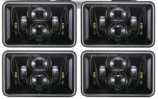 4 PCS DOT 60W 4x6 Inch LED Headlights Rectangular Replacement