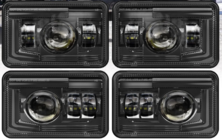 BICYACO 4x6 Inch LED Headlights, Black, Waterproof, Plug and Play, DOT Approved, HighLow Beam