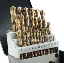 GMTOOLS 29Pcs Cobalt Drill Bits Set, M35 High Speed Steel, 135 Degree Tip, Stainless Steel, Plastic and Wood with Metal Indexed Storage Case 1/16"-1/2"