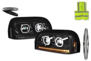 KOZAK Freightliner Century Projector Headlights LED 12V Driver and Passenger set