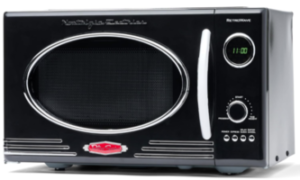 Nostalgia Retro Countertop Microwave Oven - Large 800-Watt - 0.9 cu ft - 12 Pre-Programmed Cooking Settings - Digital Clock - Kitchen Appliances - Black
