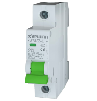 KERWINN DC Miniature Circuit Breaker 12V-110V Circuit Breaker 1Pole 6Amp Smart Circuit Breaker DIN Rail Mount for Battery Power Systems,Solar photovoltaic Systems