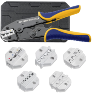 haisstronica 6PCS Crimping Tool Set - Ratchet Wire Crimping Tool for Heat Shrink,Insulated Nylon,Non-Insulated,Ferrule Wire End,Open Barrel Terminals,Solar Connectors
