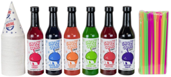 12.7oz Snow Cone Syrups (6 Pack WCupsStraws)