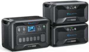 BLUETTI Portable Power Station AC300&2 B300, 6144Wh LiFePO4 Battery Backup w/ 6 3000W AC Outlets(6000W Peak), Solar Generator For Home Backup, Vanlife, Emergency (Freebies: 2 PV200&Folding Trolley)