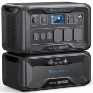 BLUETTI Power Station AC500 & B300S Expansion Battery, 3072Wh LiFePO4 Battery Backup w/ 6 5000W AC Outlets (10KW Peak), Works with Alexa, Modular Power System for Home Backup, Vanlife, Emergency