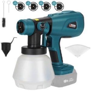 Paint Sprayer for Makita 18V LXT Battery, HVLP Spray Paint Gun with Brushless Motor and Copper Nozzle, 200W Cordless Paint Sprayer for Home Interior and Exterior, House Painting(Tool Only)