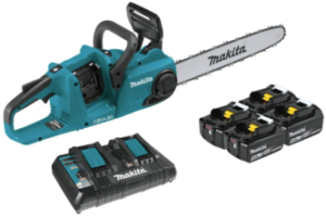 Makita XCU04PT1 36V (18V X2) LXT® Brushless 16" Chain Saw Kit with 4 Batteries (5.0Ah)