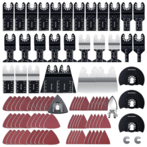 96 Pack Oscillating Saw Blades, CONNOO Oscillating Tool Blades Accessories with Sandpaper, Multitool Bi-Metal Blades for Wood Metal Plastics Quick Release Dewalt, Makita, Ryobi, Rockwell
